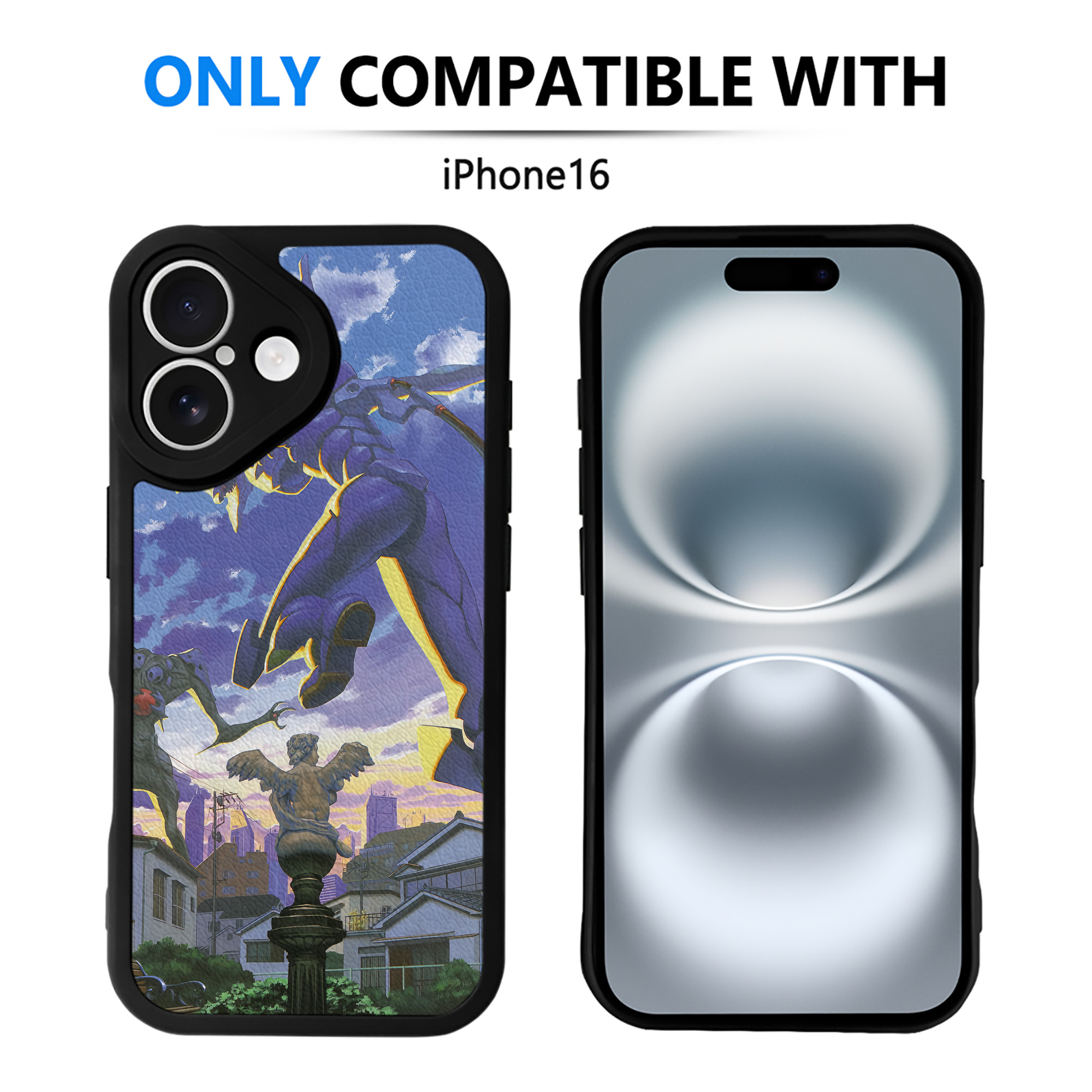 （画像用） EVA 新世紀エヴァンゲリオン 【iPhone 16シリーズ対応】シリコンスマホケース（レザー調） 材質：シリコン